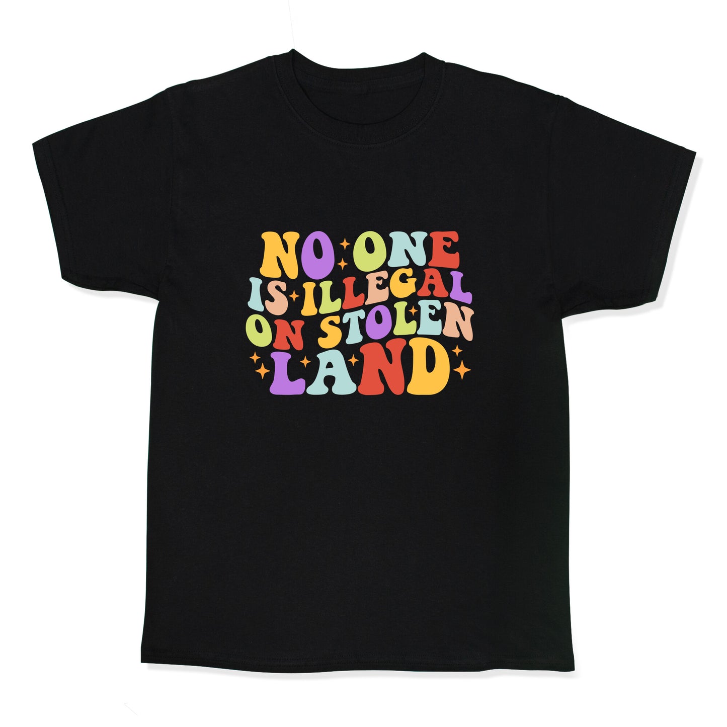 No One Is Illegal On Stolen Land Retro Kids Tee
