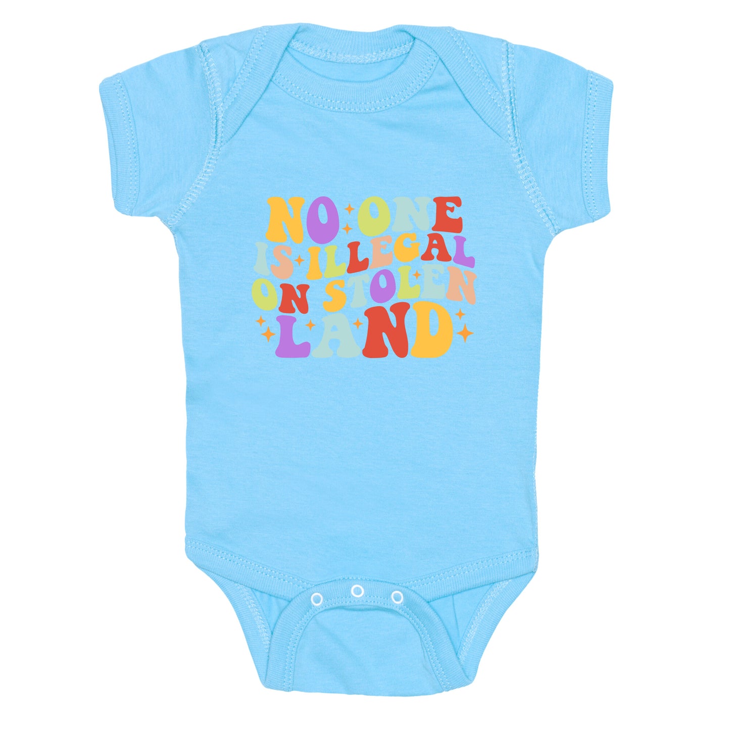 No One Is Illegal On Stolen Land Retro Baby One-Piece