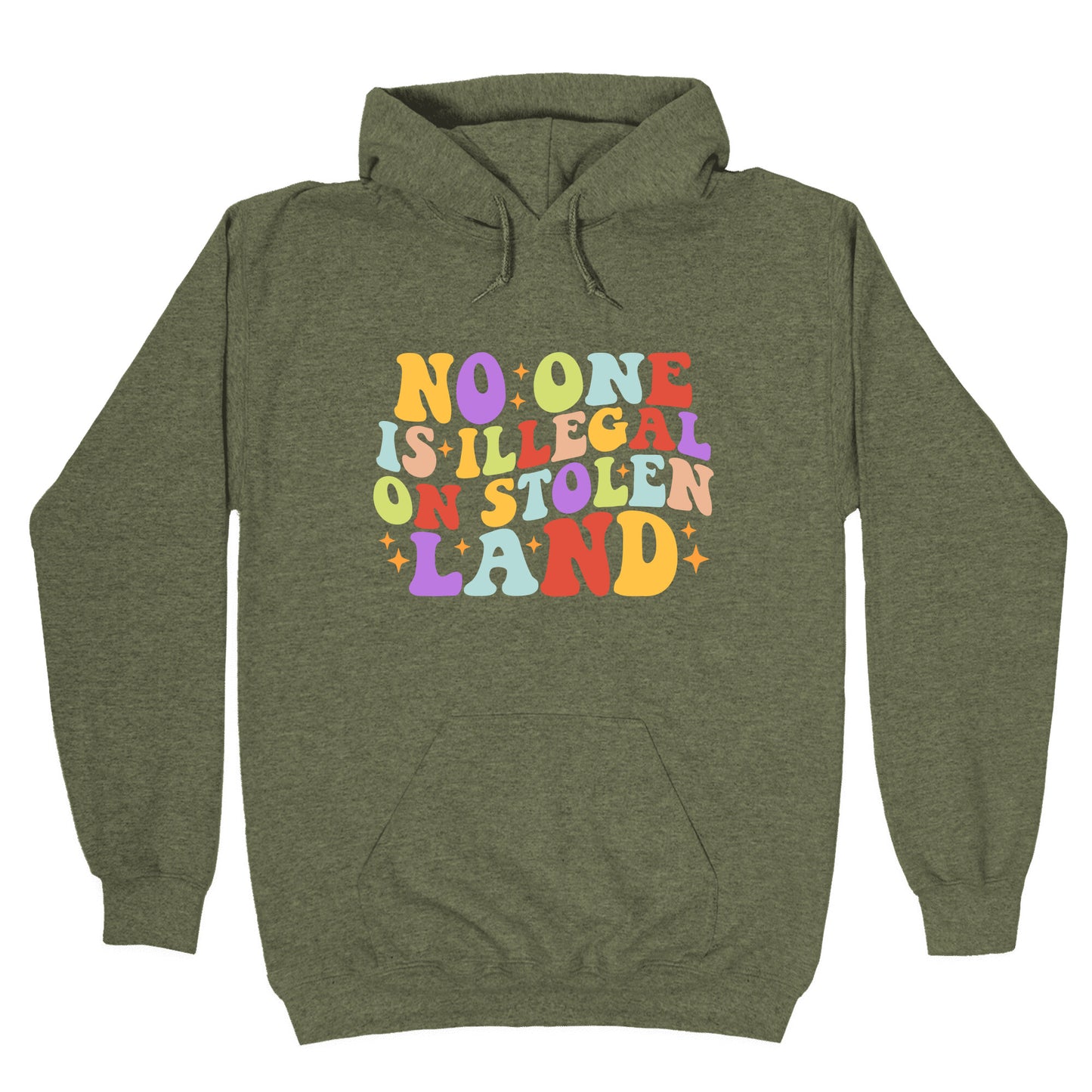 No One Is Illegal On Stolen Land Retro Hoodie