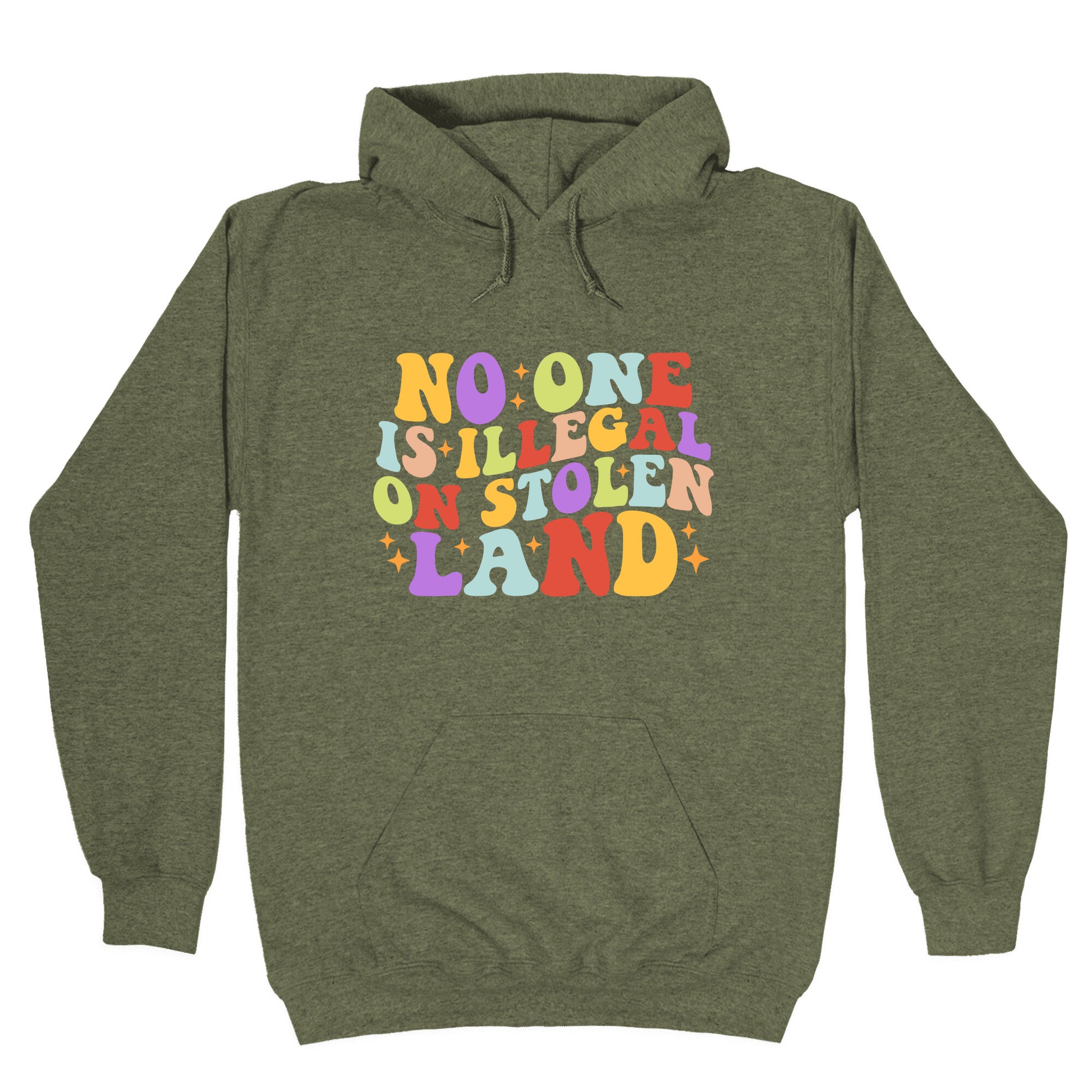 No One Is Illegal On Stolen Land Retro Hoodie