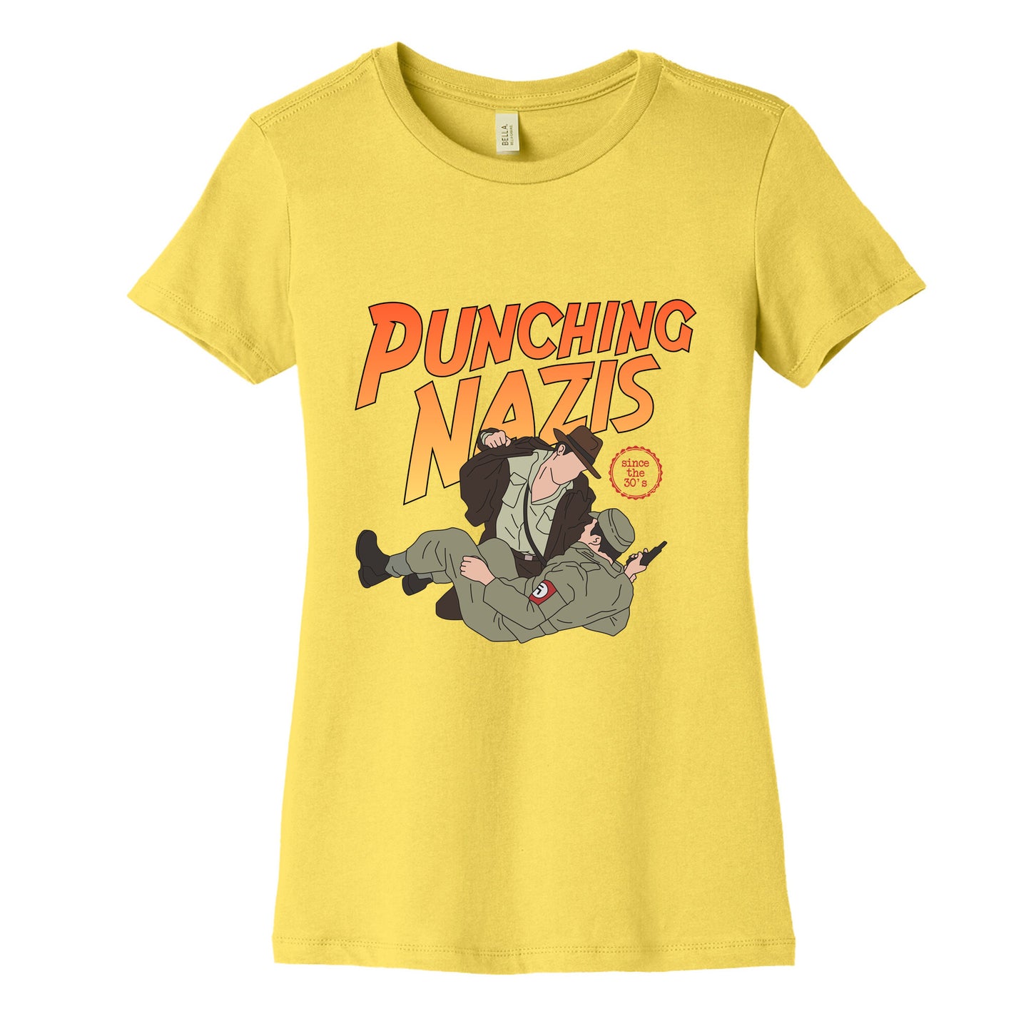 Punching Nazis Since 36 Womens Cotton Tee