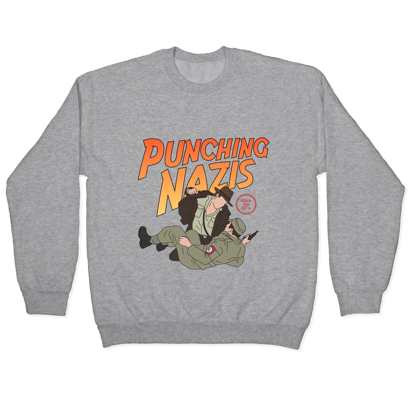 Punching Nazis Since 36 Crewneck Sweatshirt
