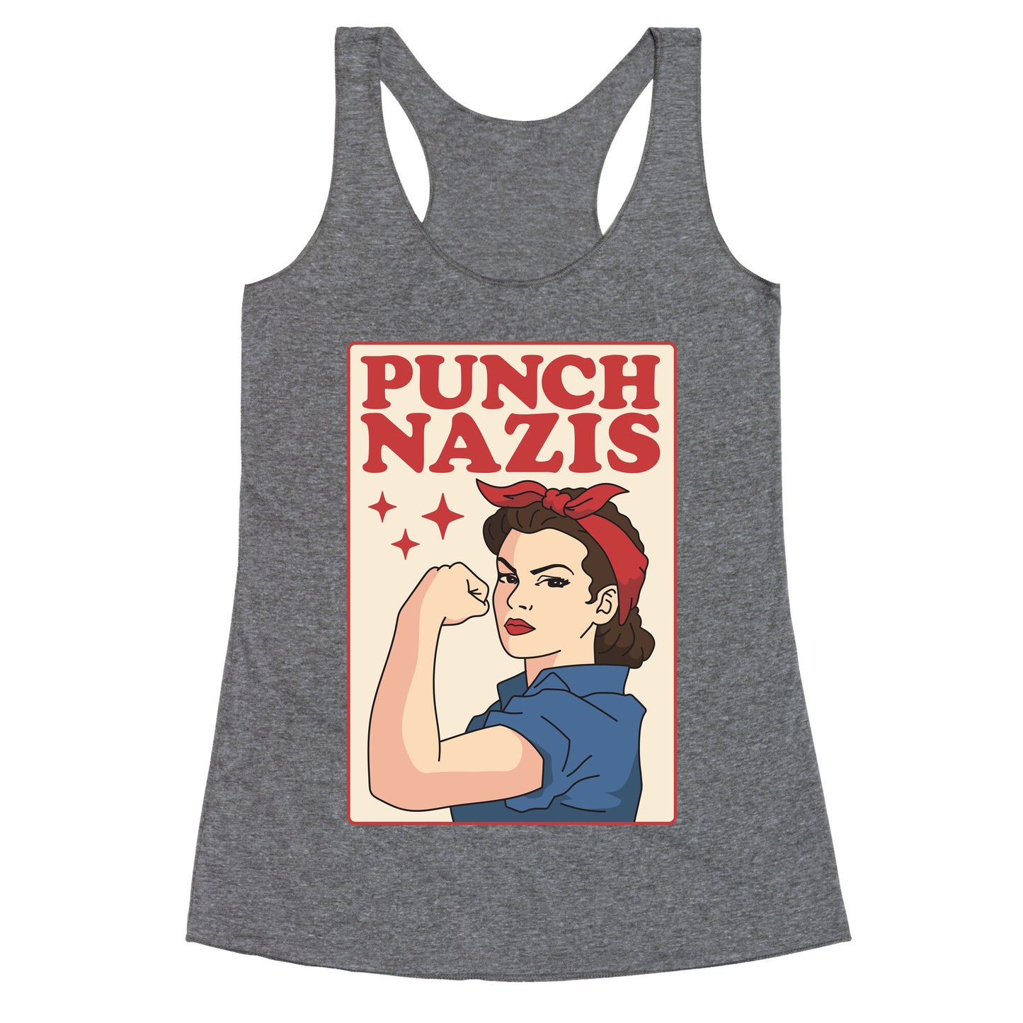Punch Nazis Racerback Tank