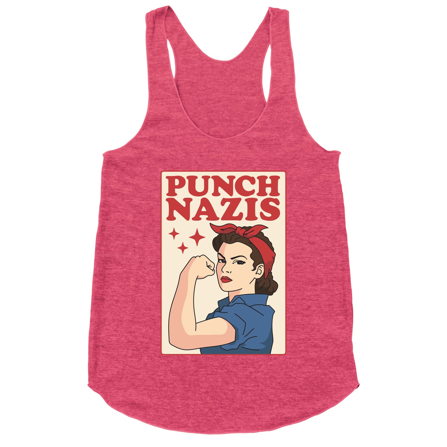 Punch Nazis Racerback Tank
