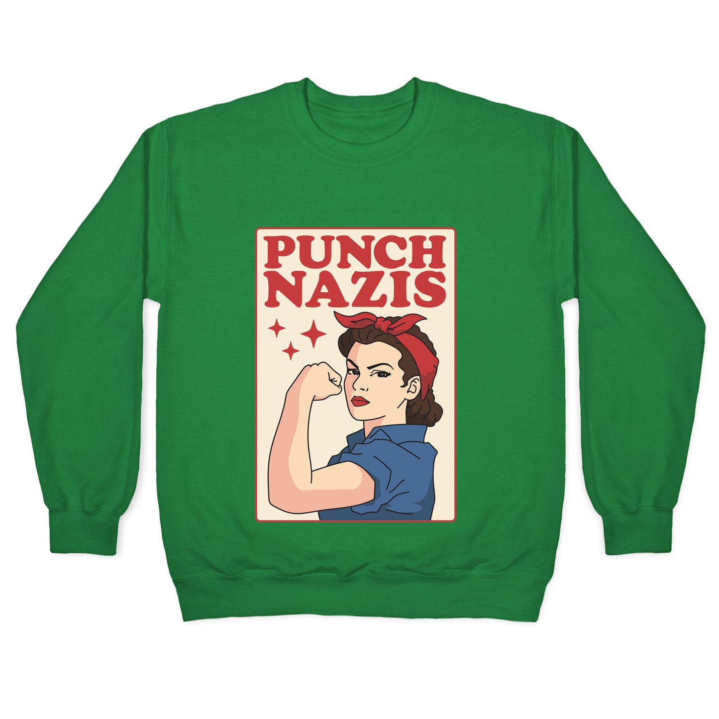 Punch Nazis Crewneck Sweatshirt