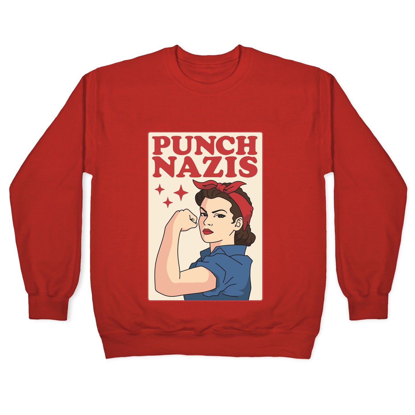 Punch Nazis Crewneck Sweatshirt