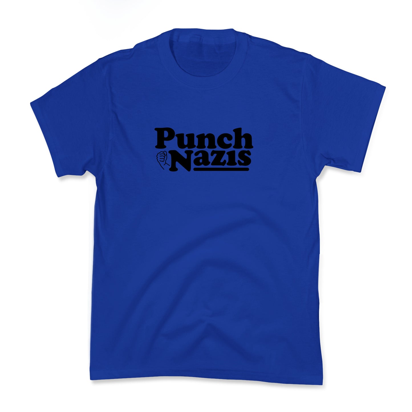 Punch Nazis Black Text Kids Tee