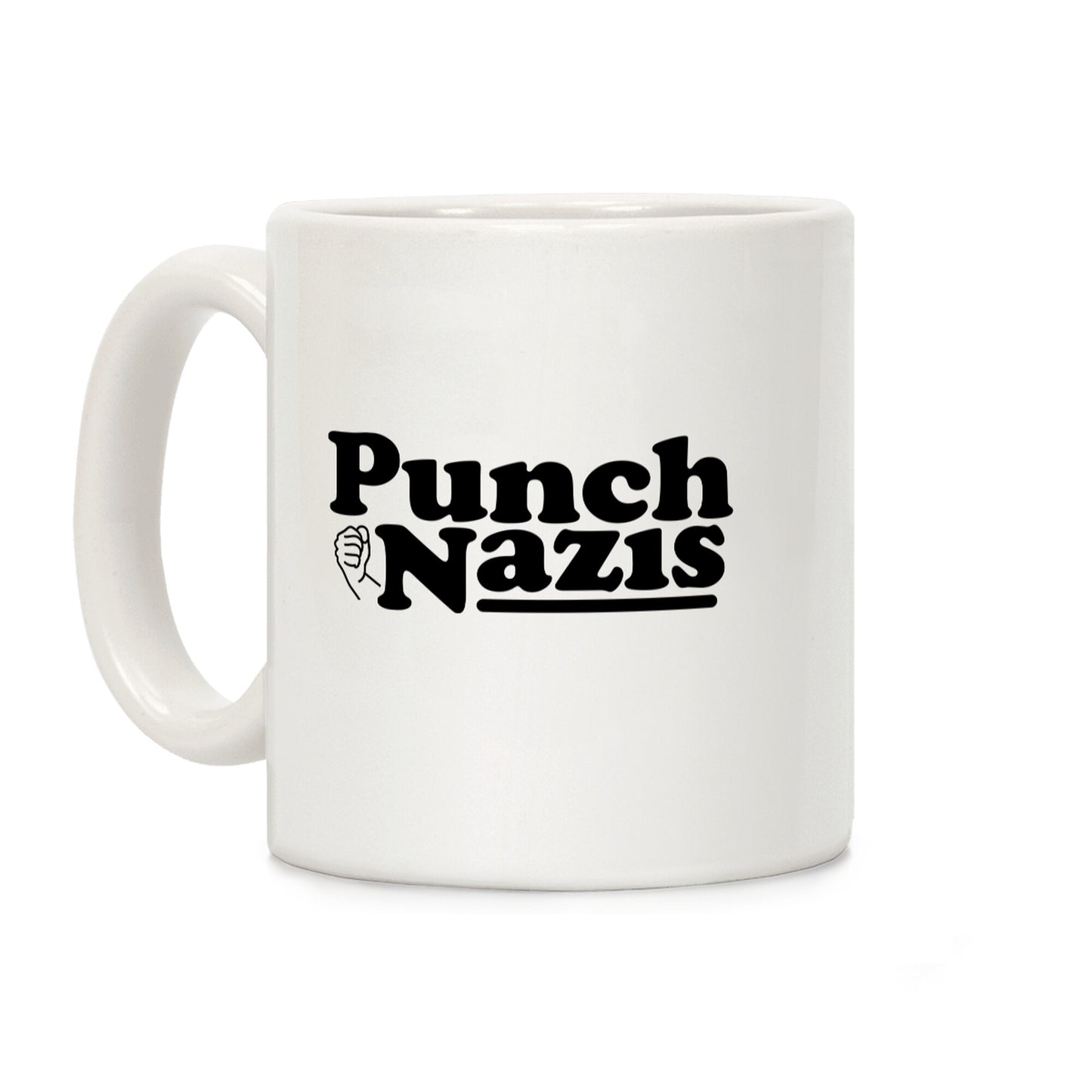 Punch Nazis Black Text Coffee Mug