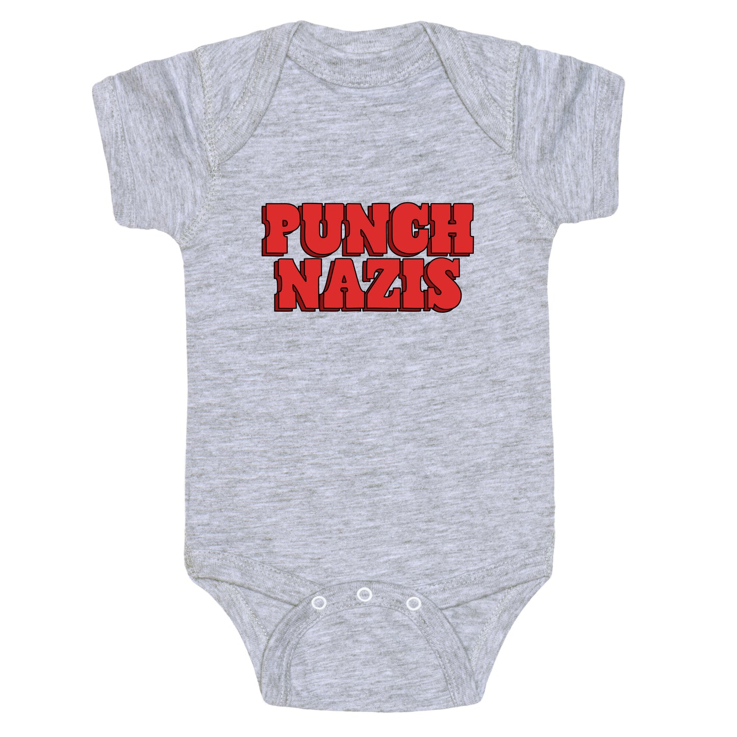 Punch Nazis Red Text Baby One-Piece