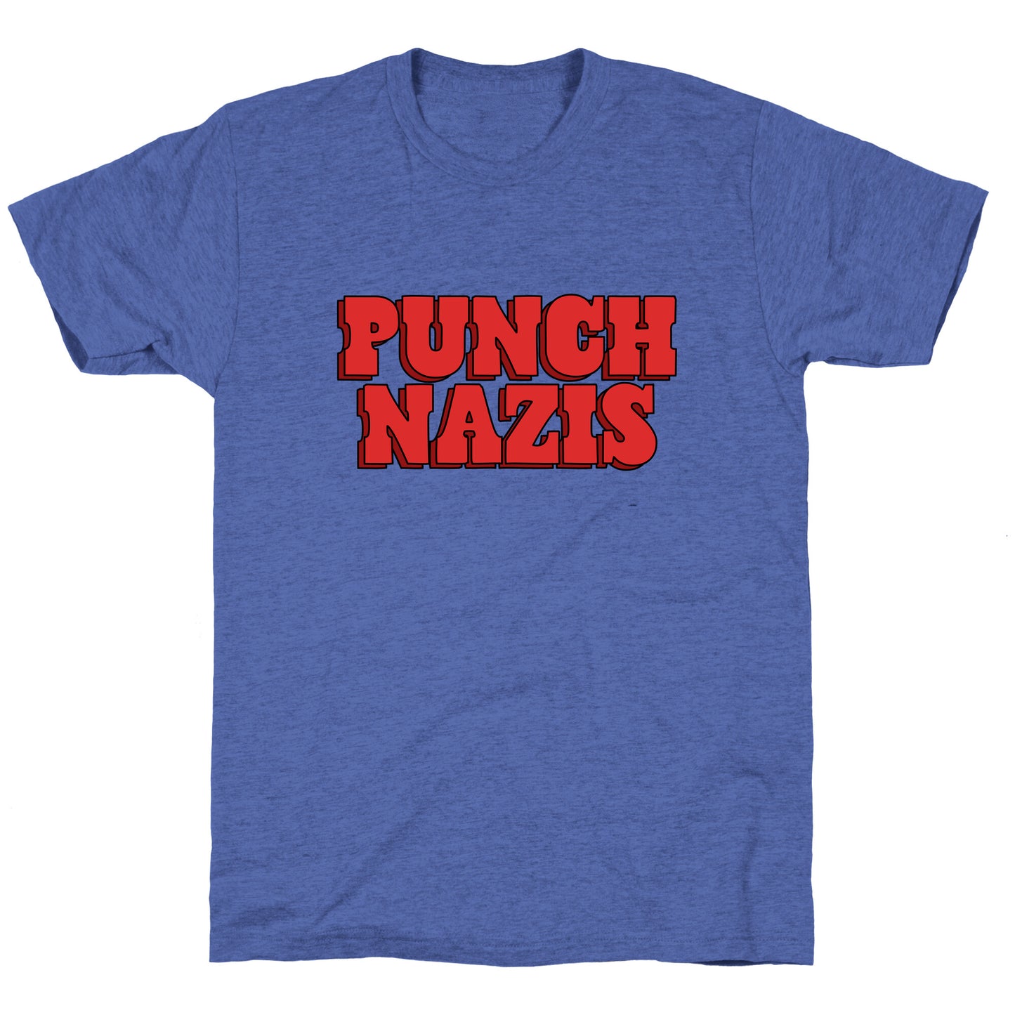 Punch Nazis Red Text Unisex Triblend Tee