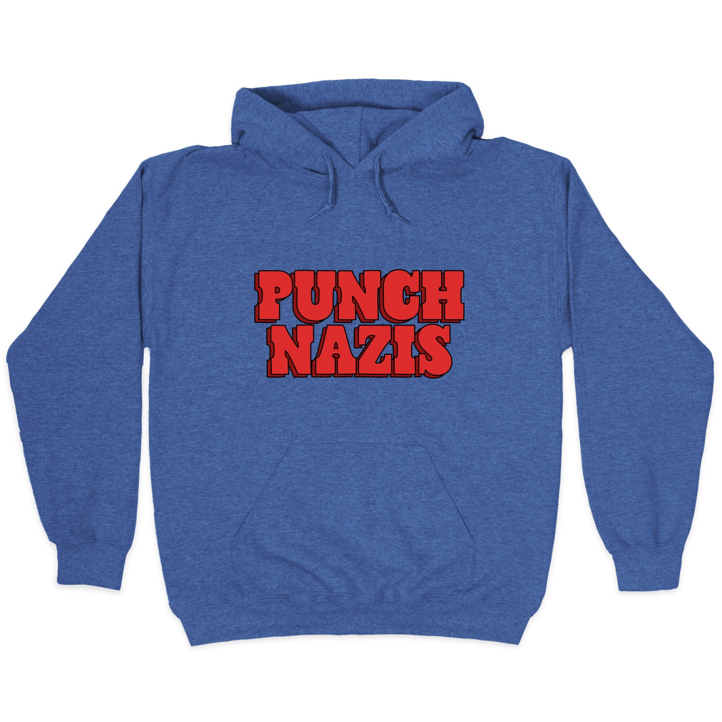 Punch Nazis Red Text Hoodie