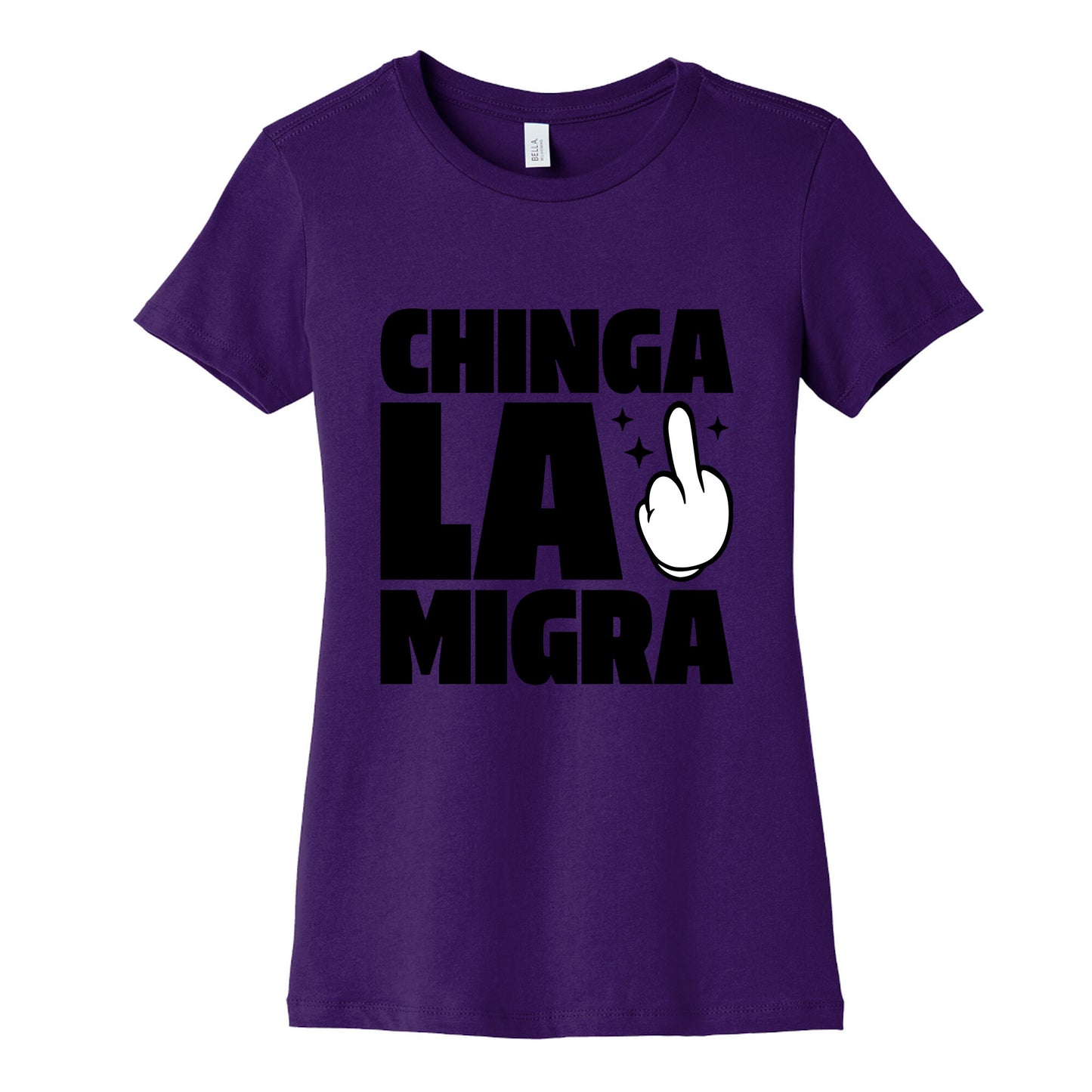 Chinga La Migra Finger Womens Cotton Tee