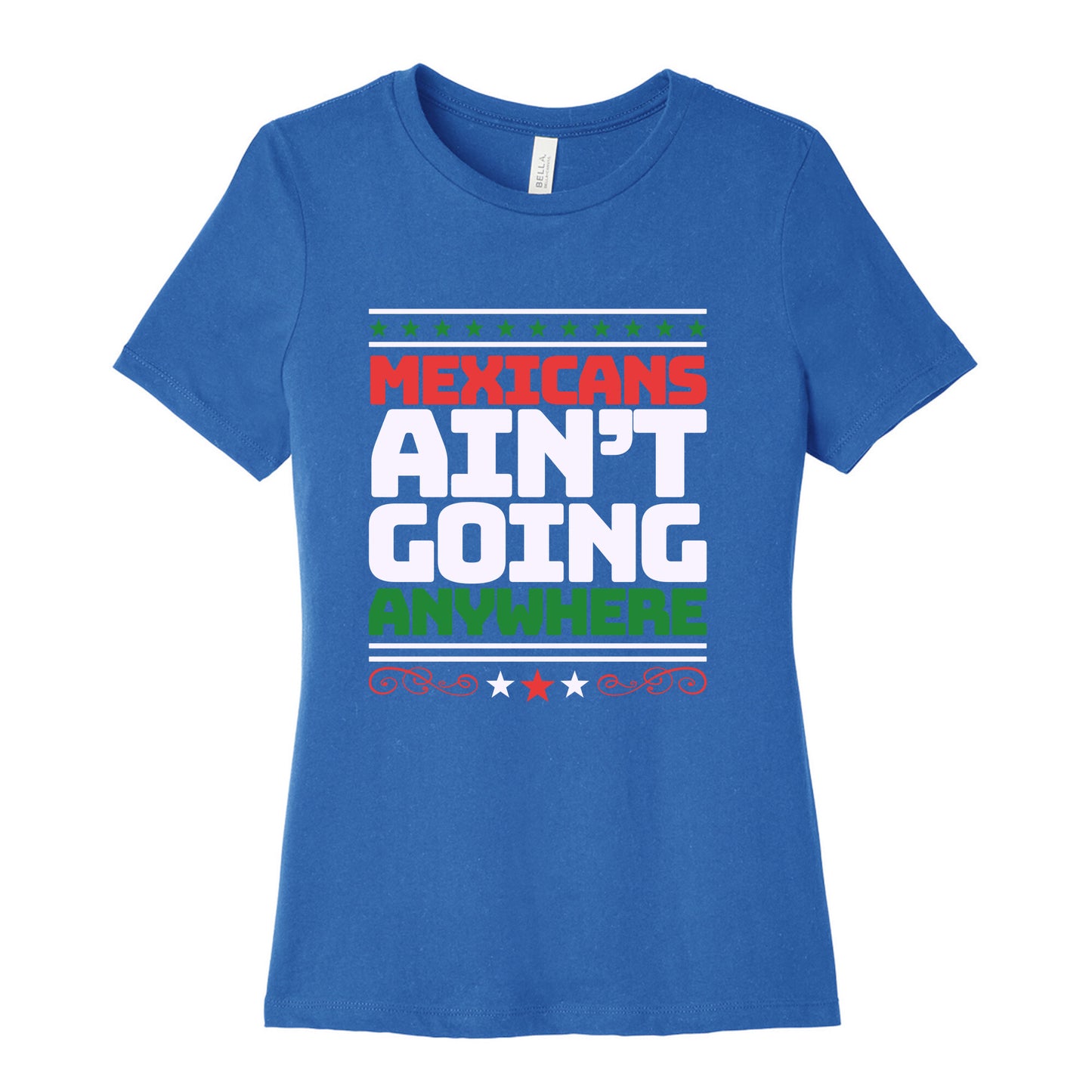 Mexicans Arent Going Anywhere MAGA Womens Relaxed Fit Cotton Tee