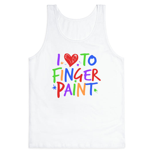 I Love To Finger Paint Couples 1 Tank Top