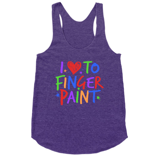 I Love To Finger Paint Couples 1 Racerback Tank