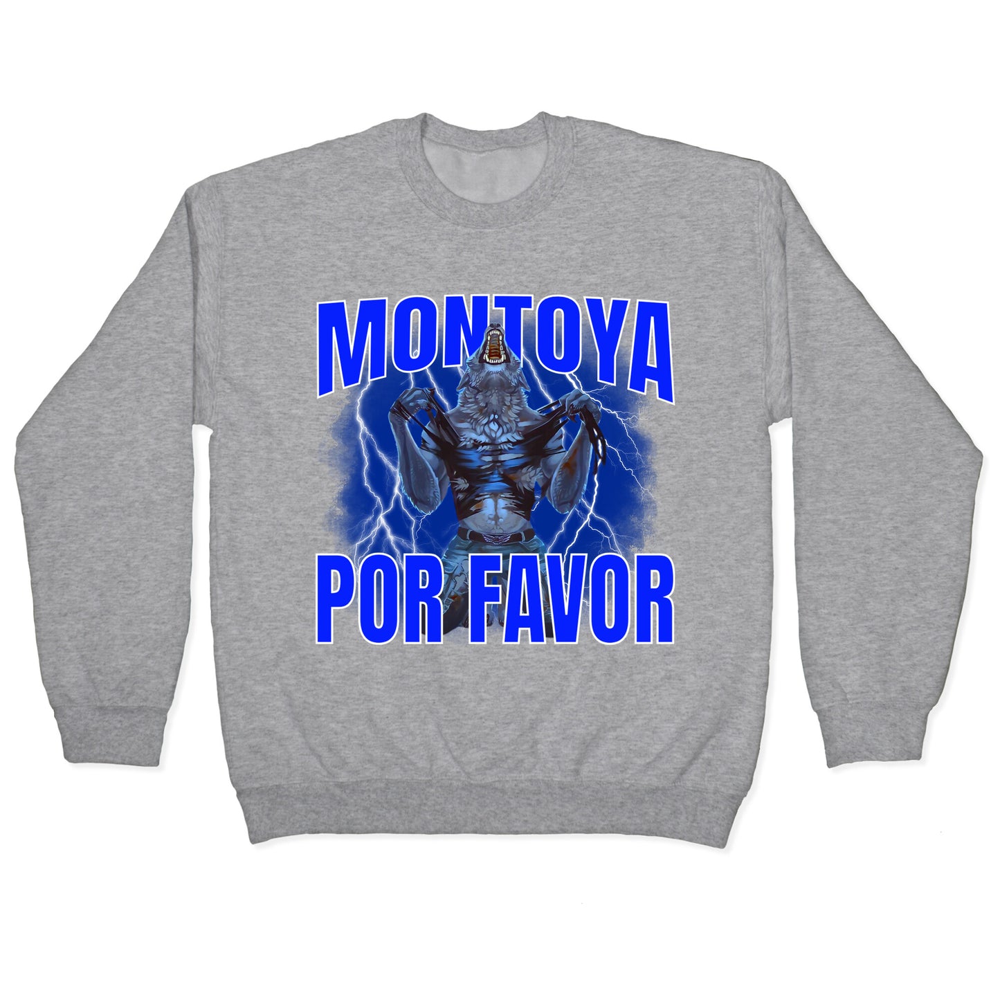 Montoya Por Favor Wolf Meme Crewneck Sweatshirt