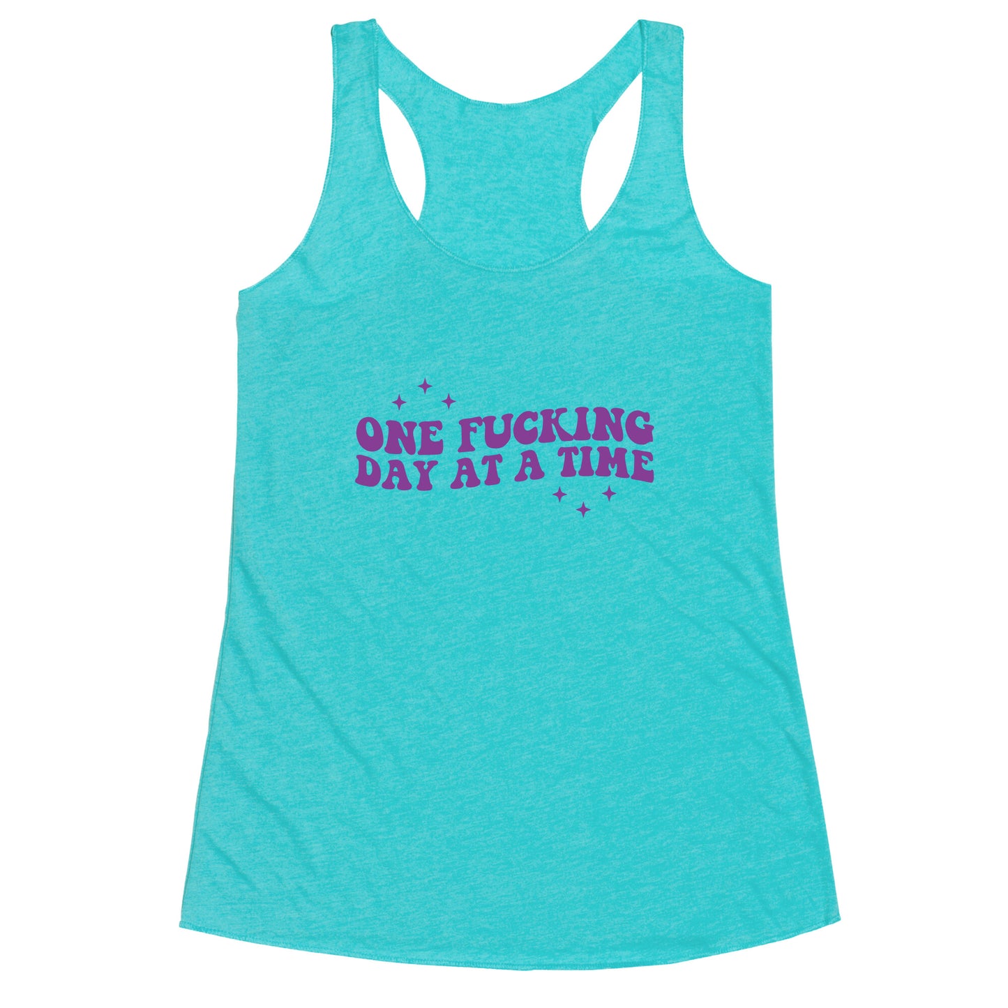 One Fucking Day At A Time Racerback Tank
