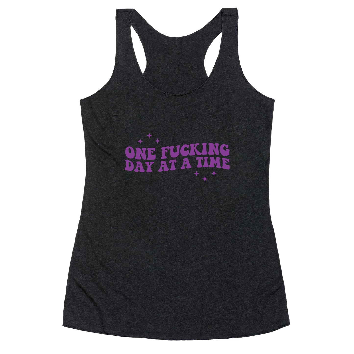 One Fucking Day At A Time Racerback Tank