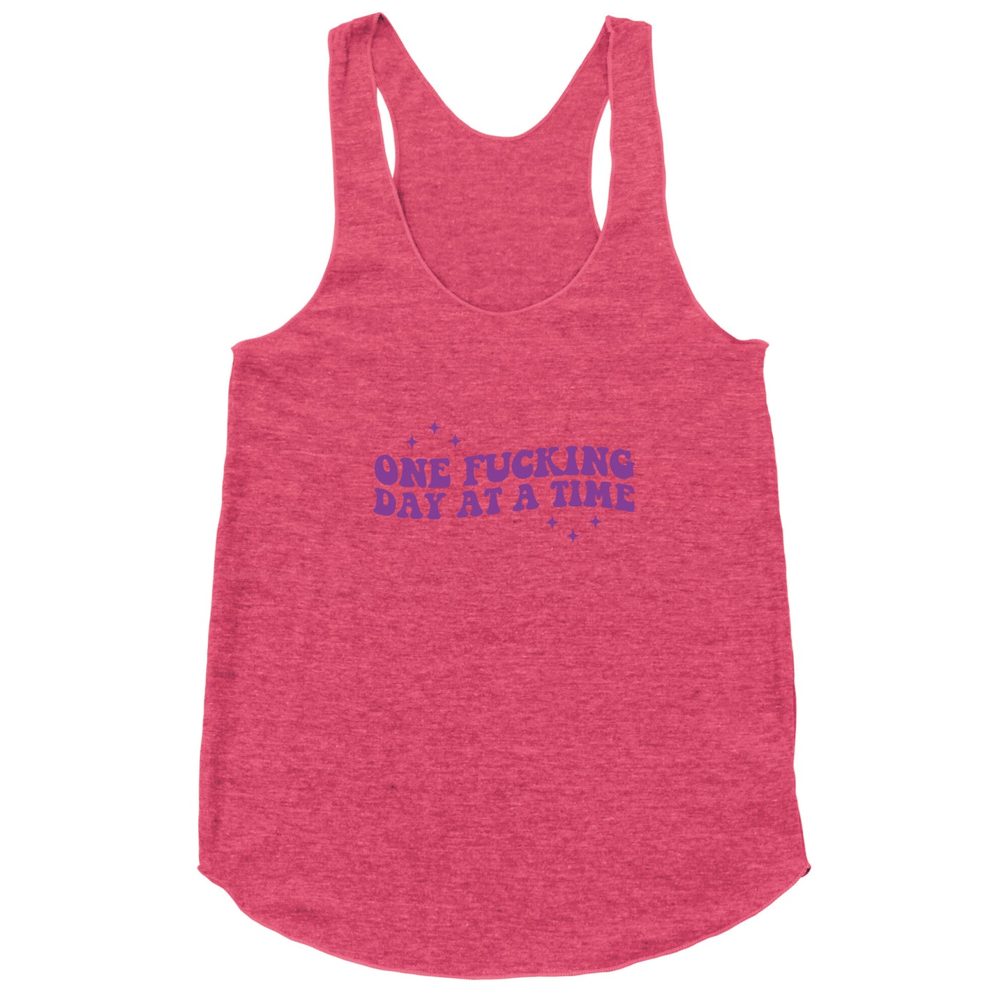One Fucking Day At A Time Racerback Tank
