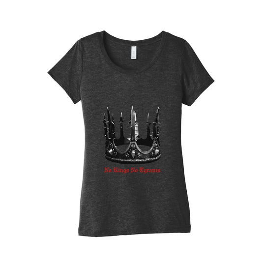 No Kings No Tyrants Crown Womens Triblend Tee
