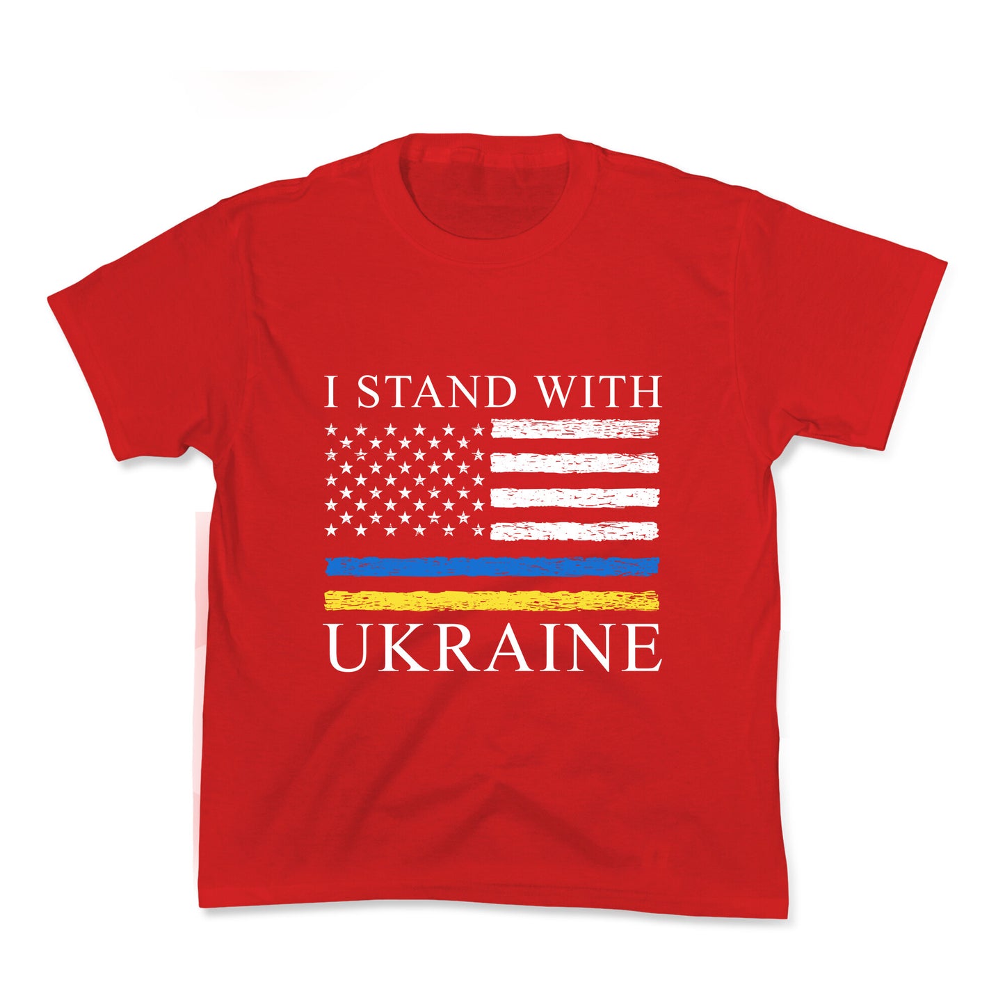 I Stand With Ukraine Flag Kids Tee