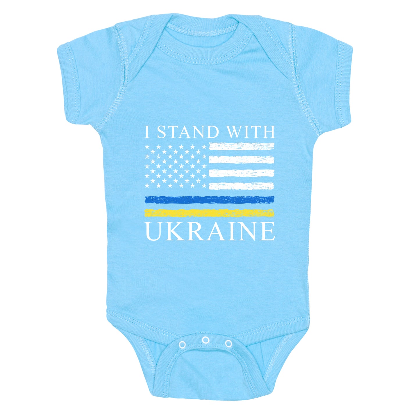 I Stand With Ukraine Flag Baby One-Piece