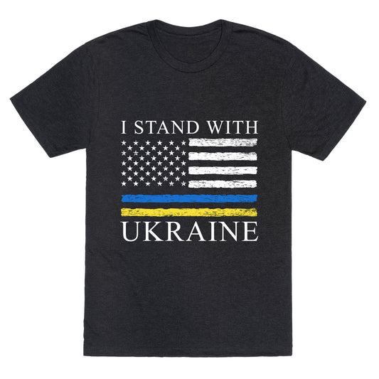I Stand With Ukraine Flag Unisex Triblend Tee
