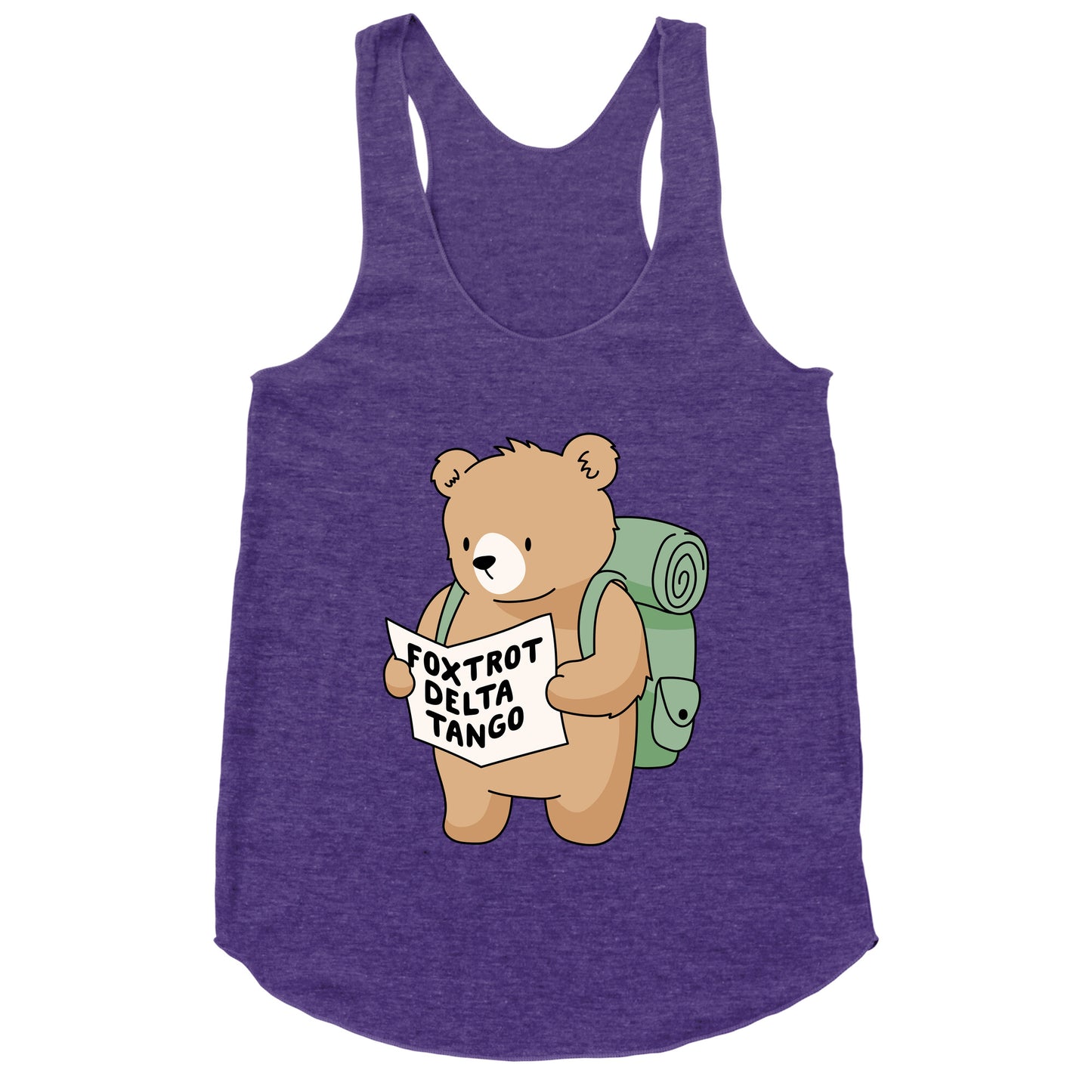 Foxtrot Delta Tango Bear Racerback Tank