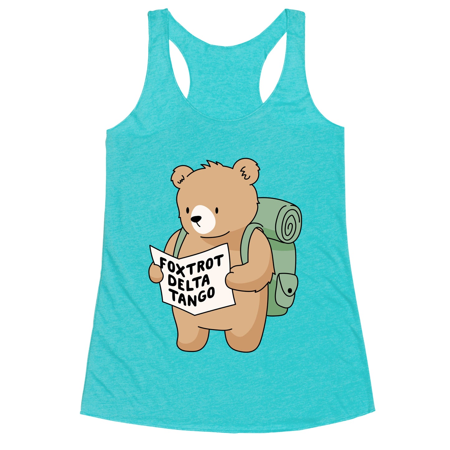Foxtrot Delta Tango Bear Racerback Tank