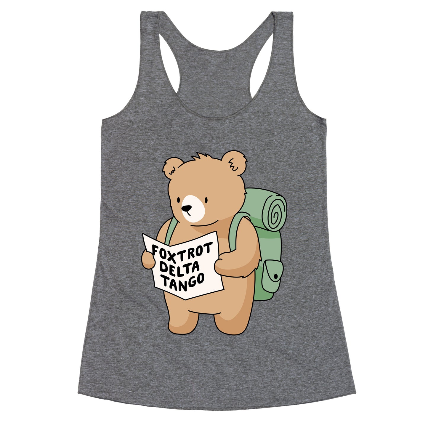 Foxtrot Delta Tango Bear Racerback Tank