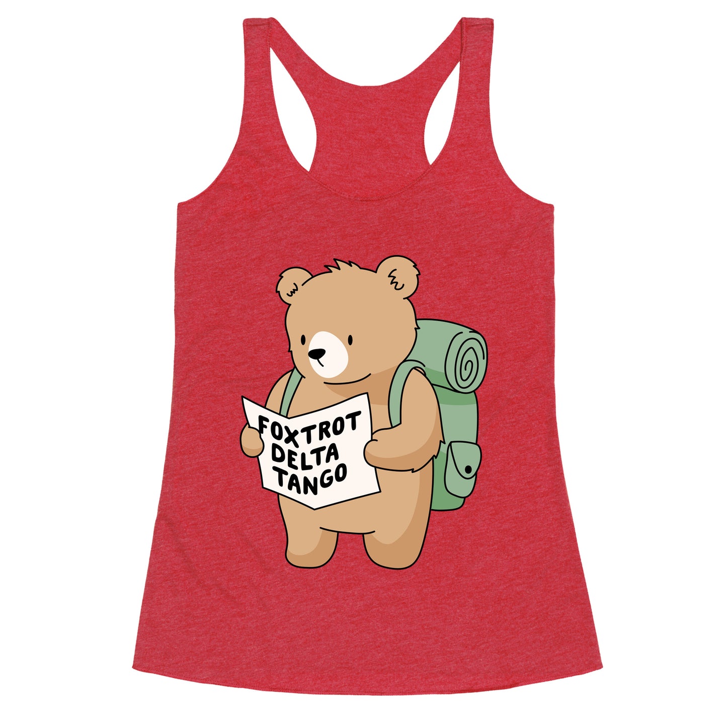 Foxtrot Delta Tango Bear Racerback Tank