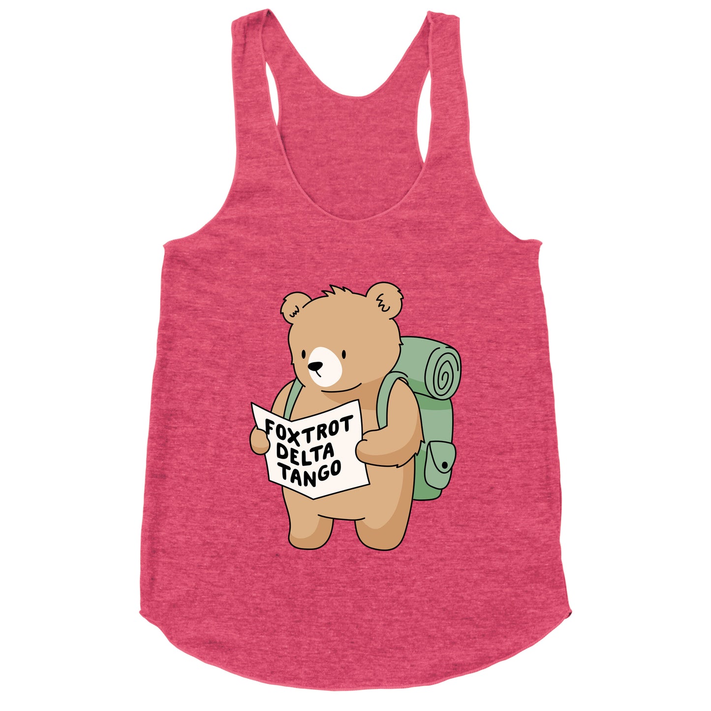 Foxtrot Delta Tango Bear Racerback Tank