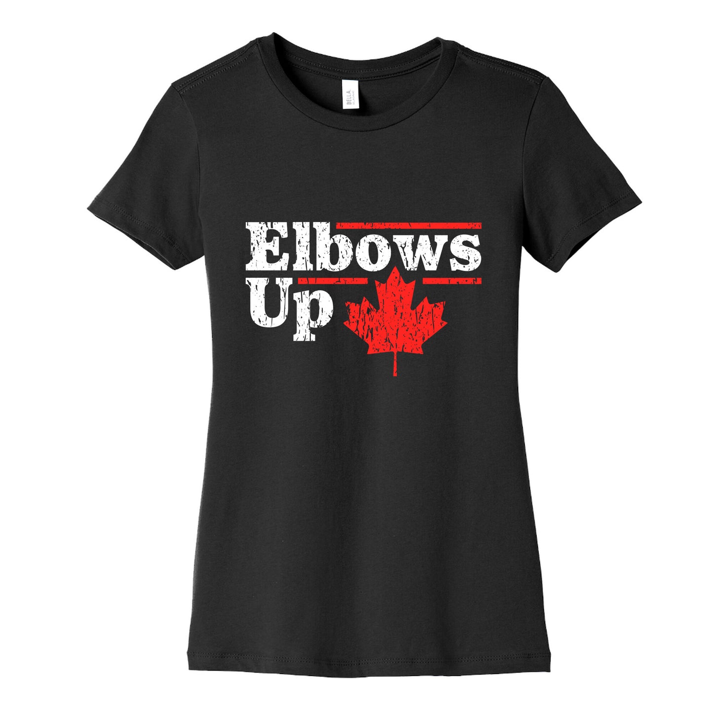 Elbows Up Canada Leaf Womens Cotton Tee
