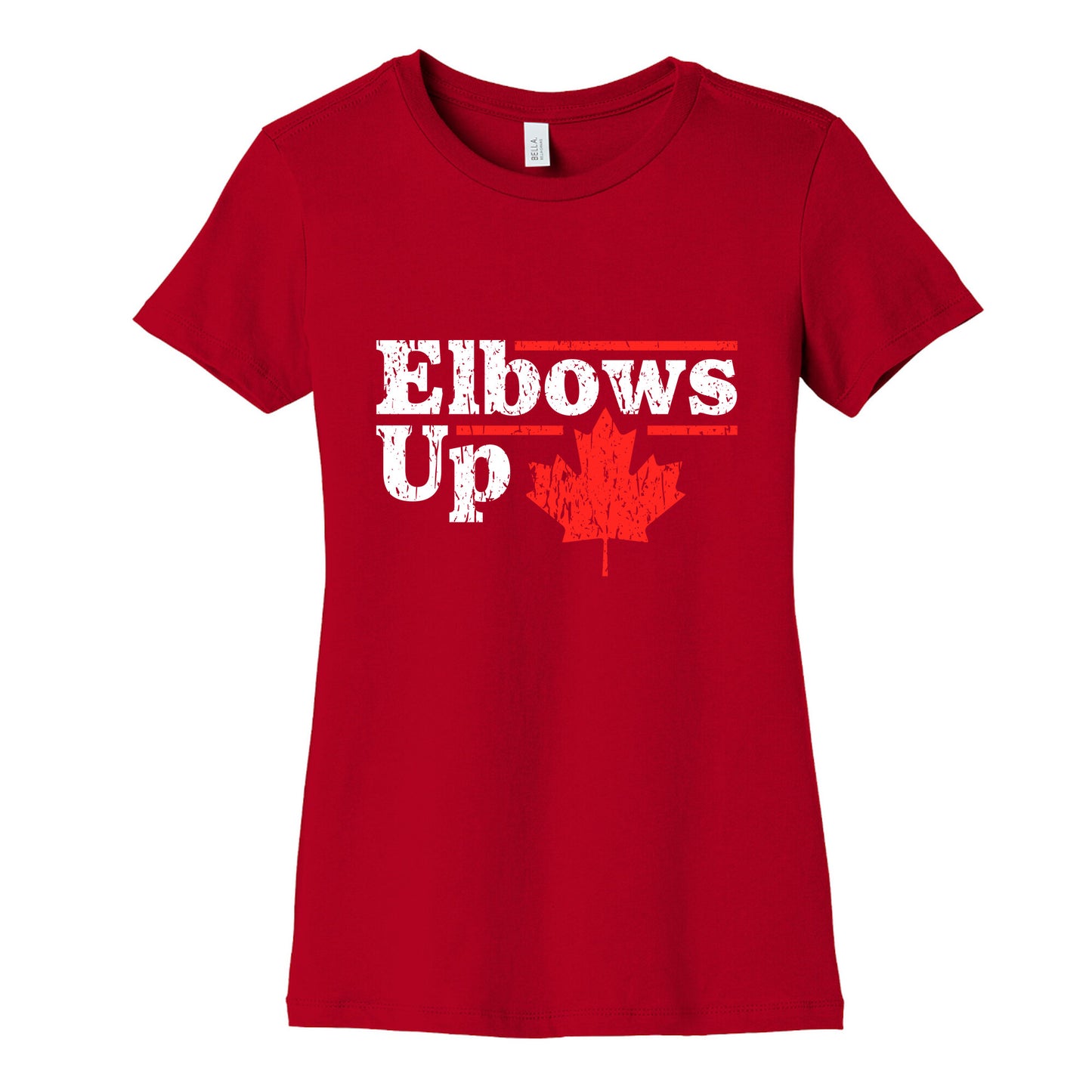 Elbows Up Canada Leaf Womens Cotton Tee