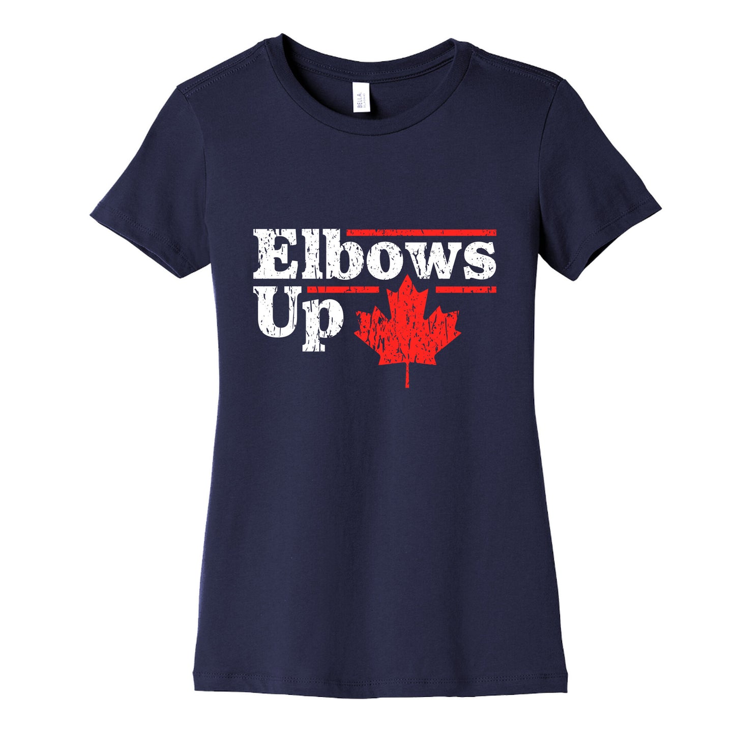 Elbows Up Canada Leaf Womens Cotton Tee
