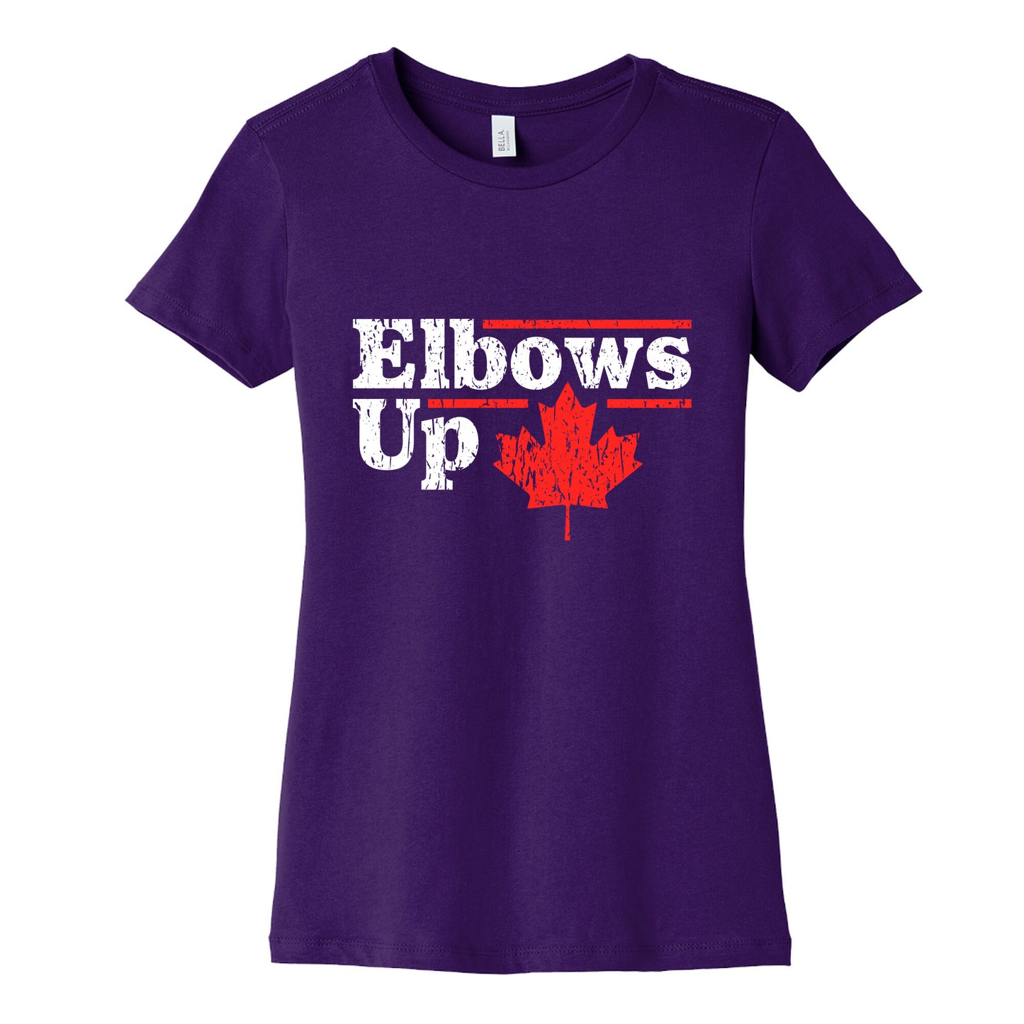Elbows Up Canada Leaf Womens Cotton Tee