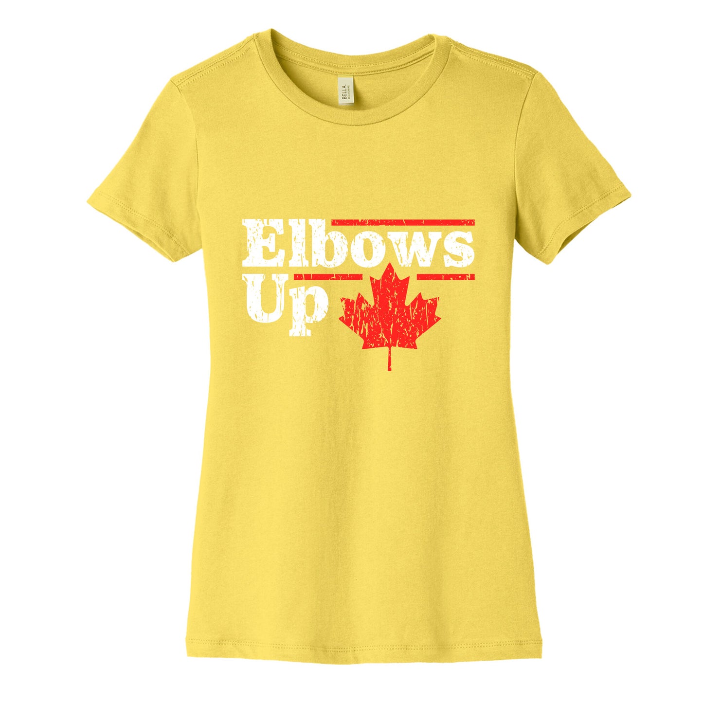 Elbows Up Canada Leaf Womens Cotton Tee