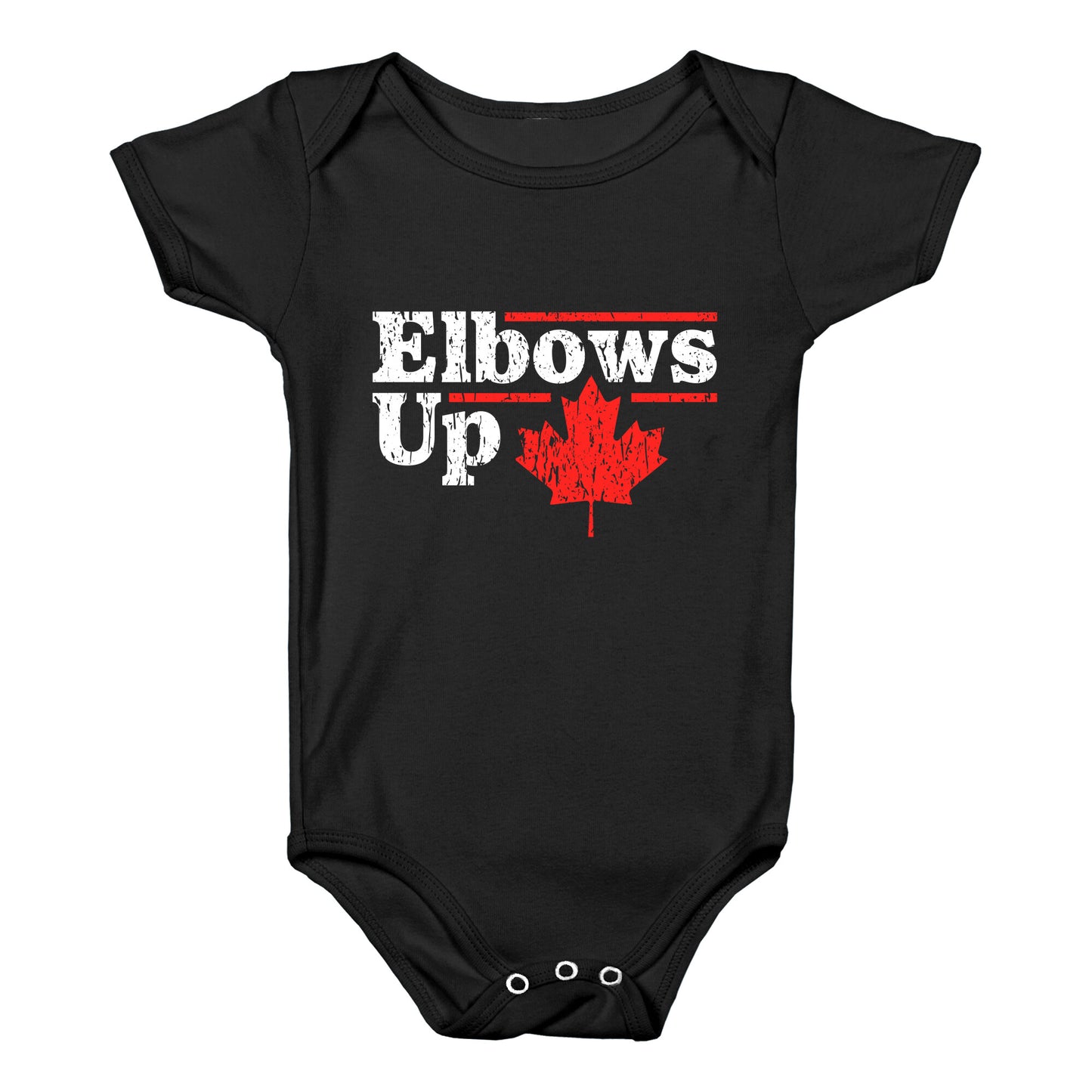 Elbows Up Canada Leaf Baby One-Piece