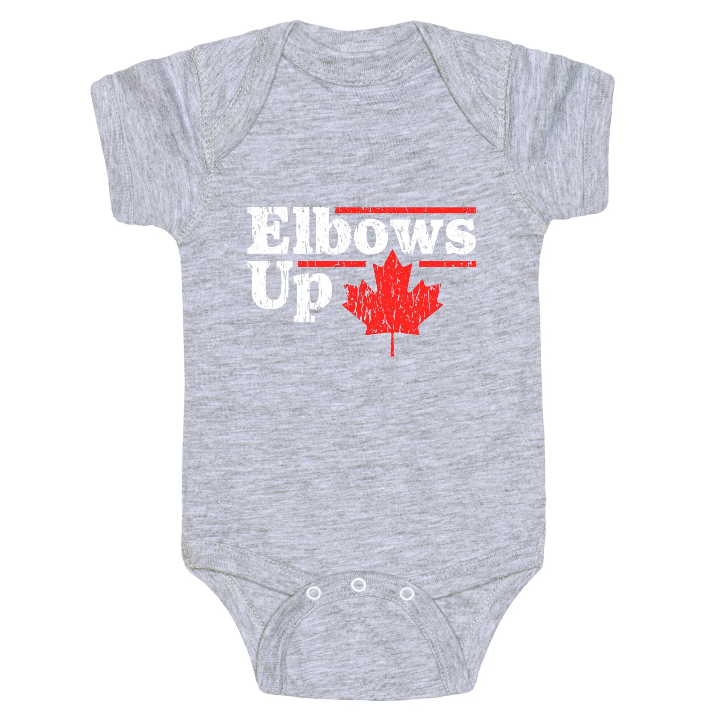 Elbows Up Canada Leaf Baby One-Piece