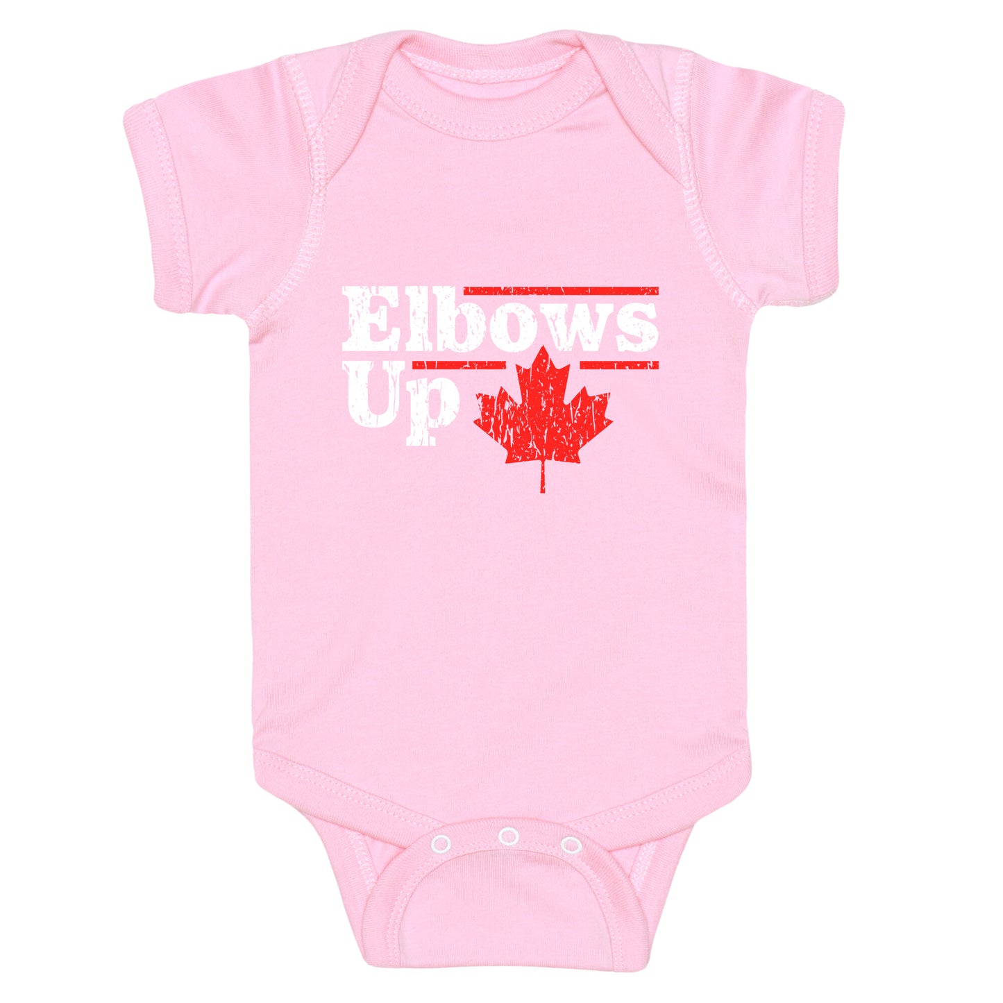 Elbows Up Canada Leaf Baby One-Piece