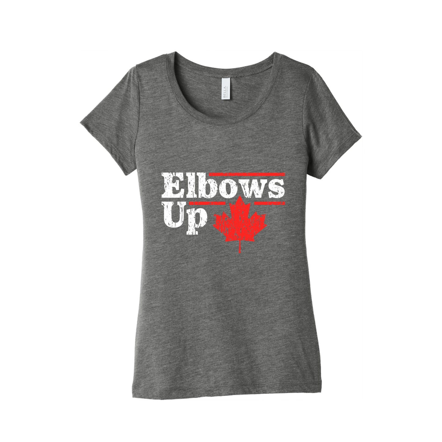 Elbows Up Canada Leaf Womens Triblend Tee