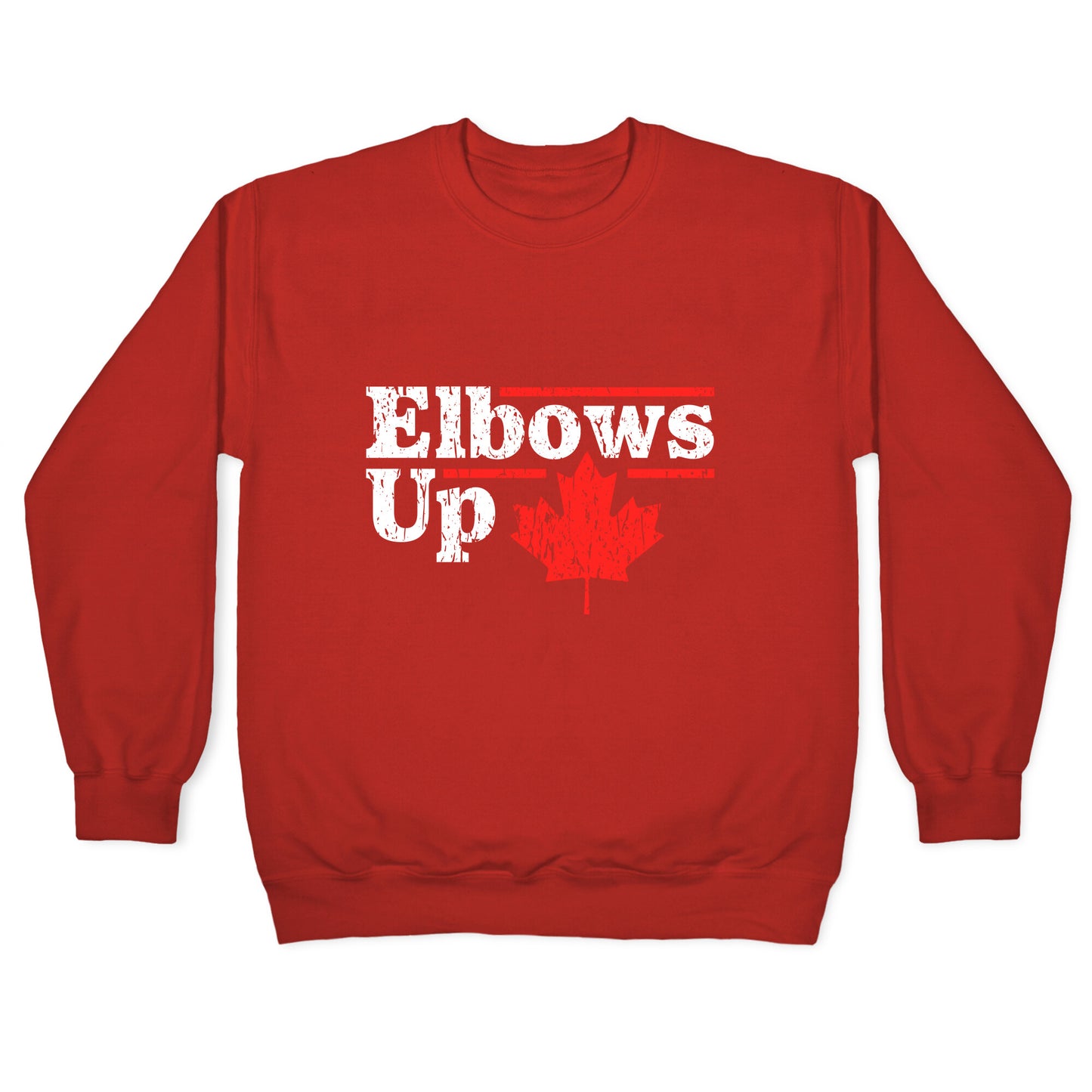 Elbows Up Canada Leaf Crewneck Sweatshirt