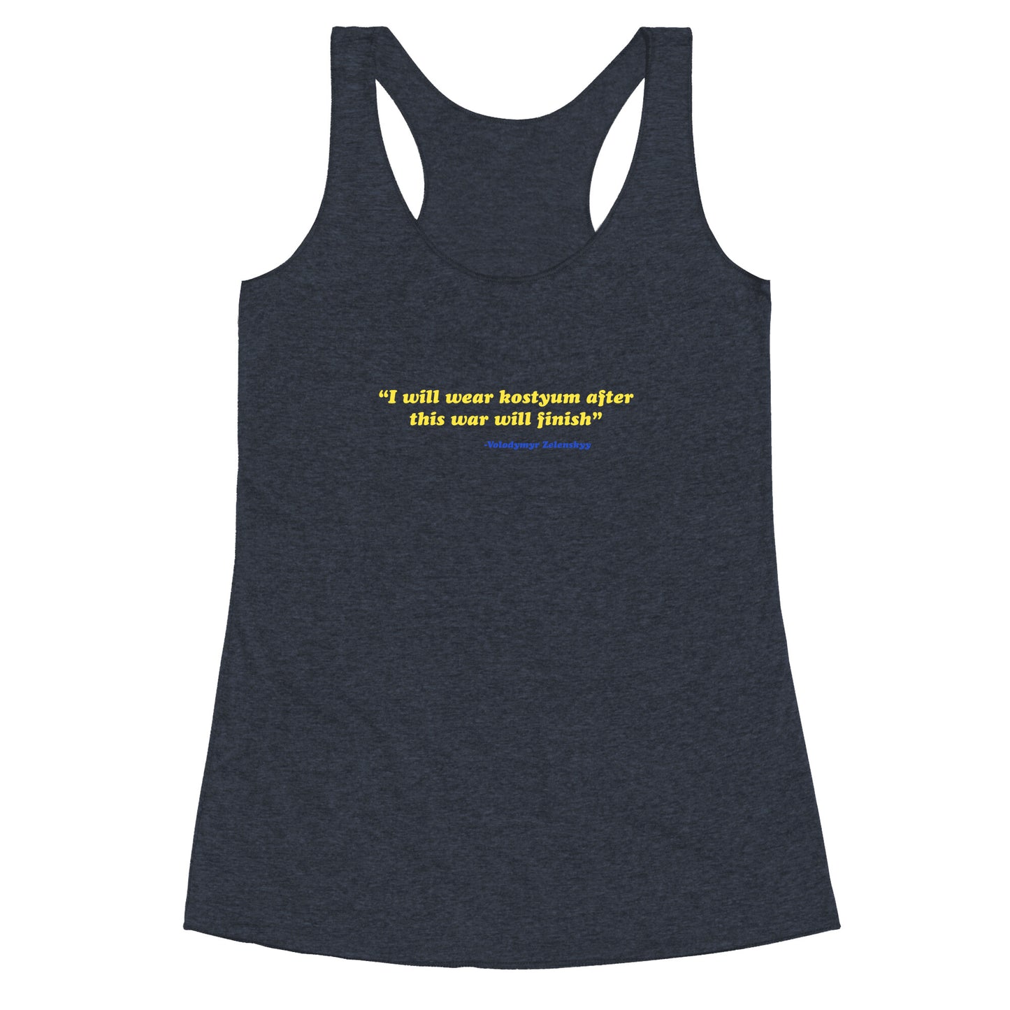 Zelensky Costume Quote Racerback Tank