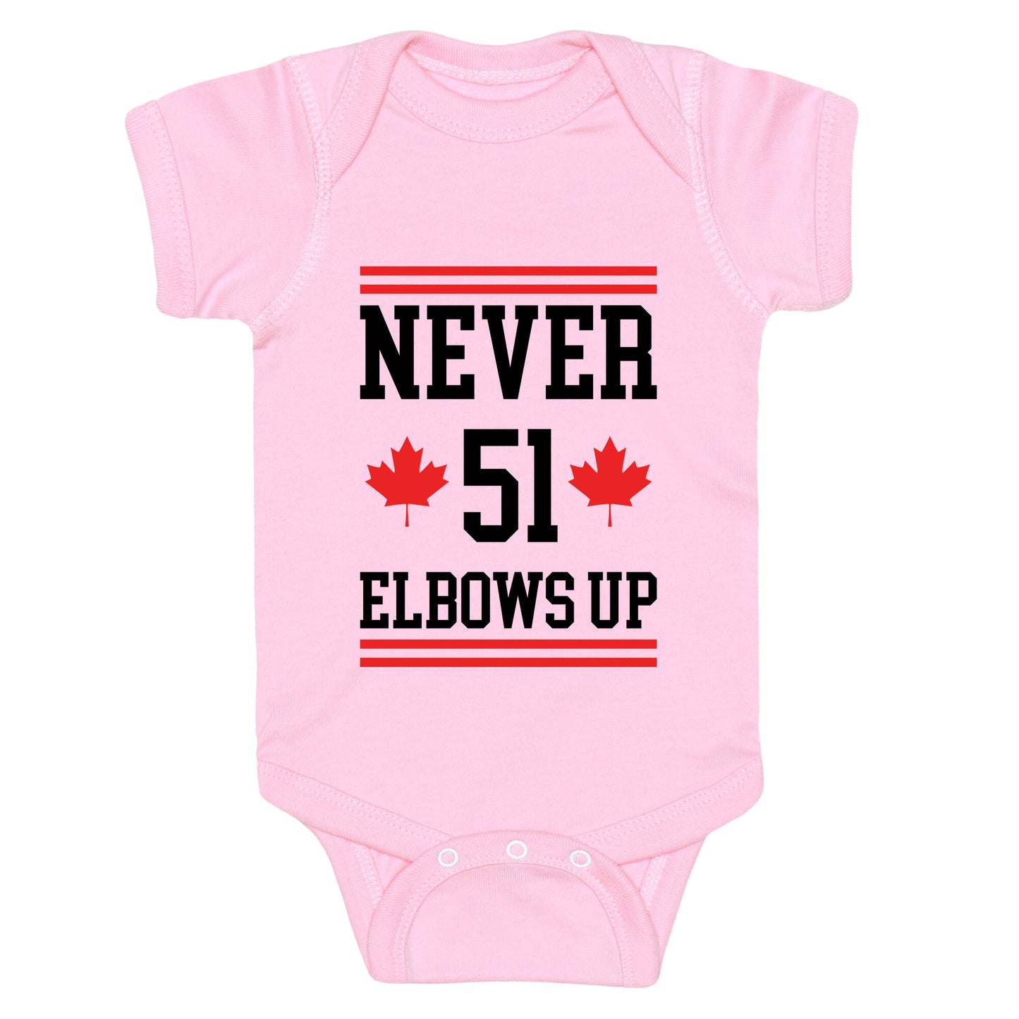 Elbows Up Never 51 Baby One-Piece