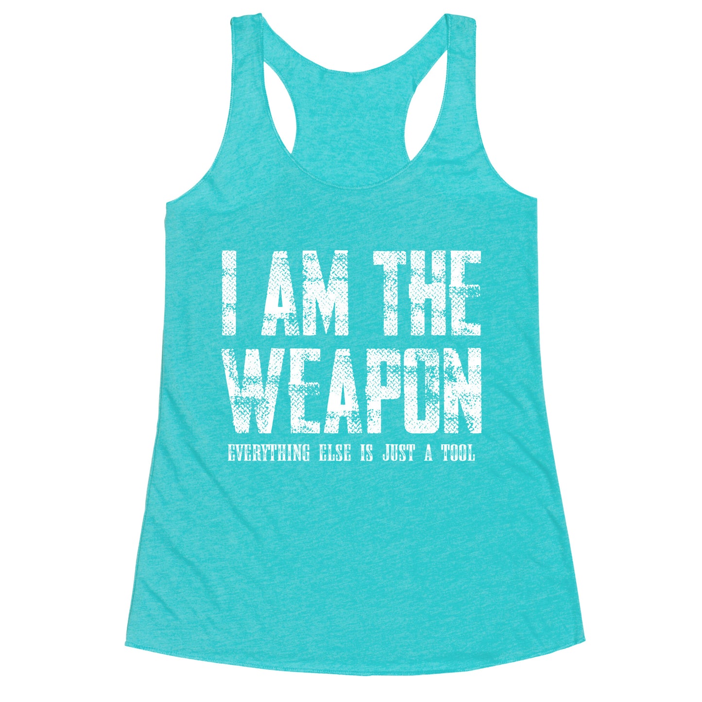 I Am The Weapon Racerback Tank