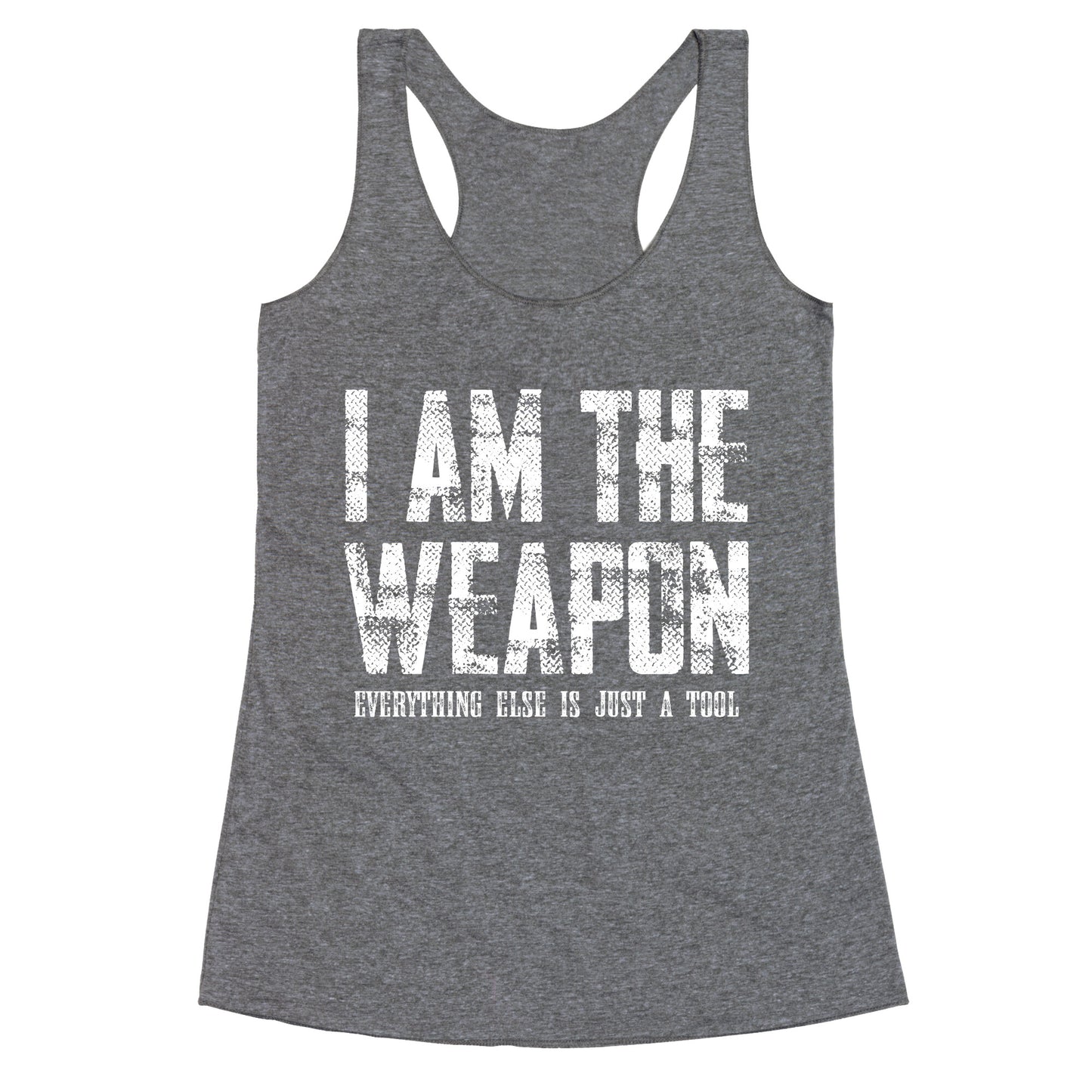 I Am The Weapon Racerback Tank