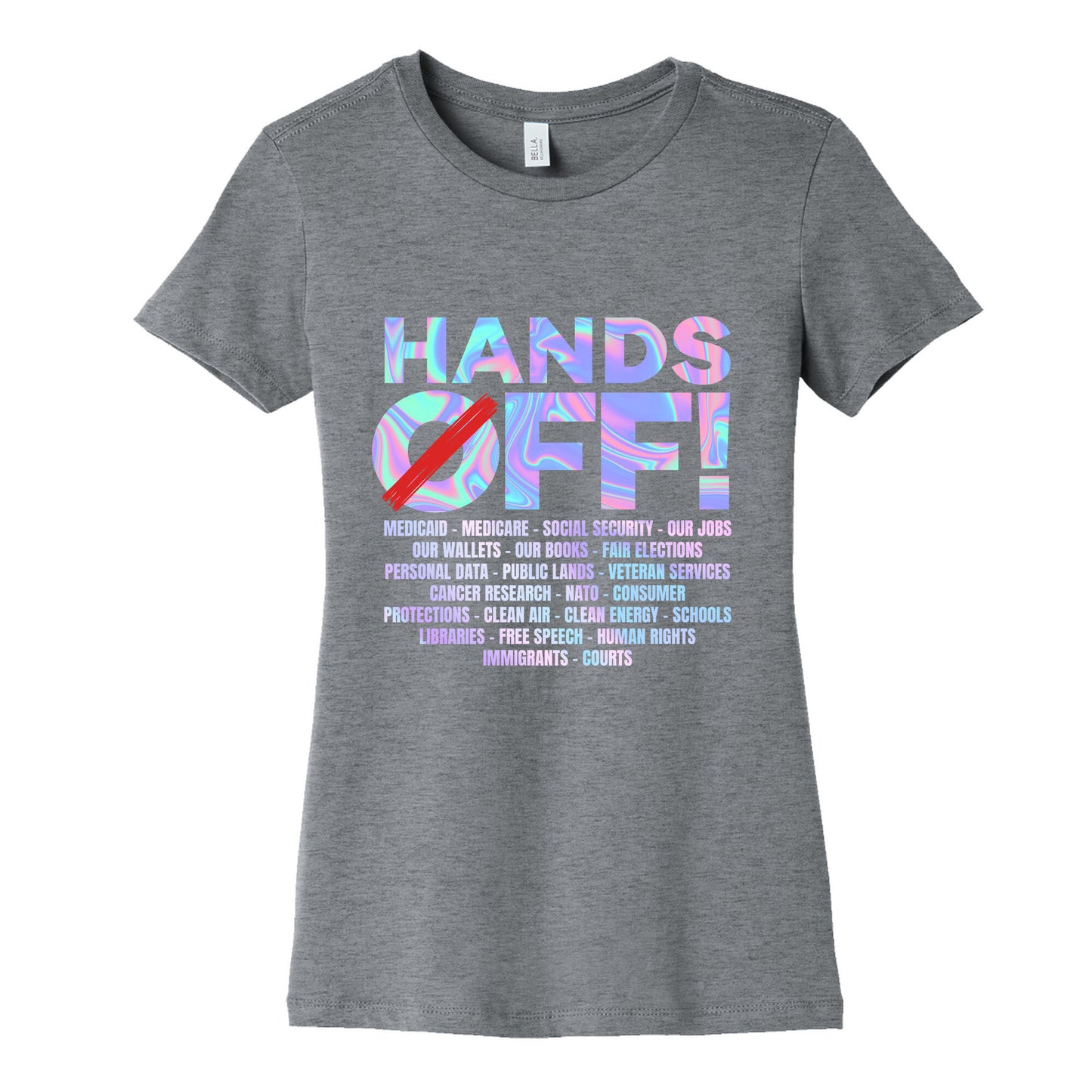 Hands Off Protest Womens Cotton Tee