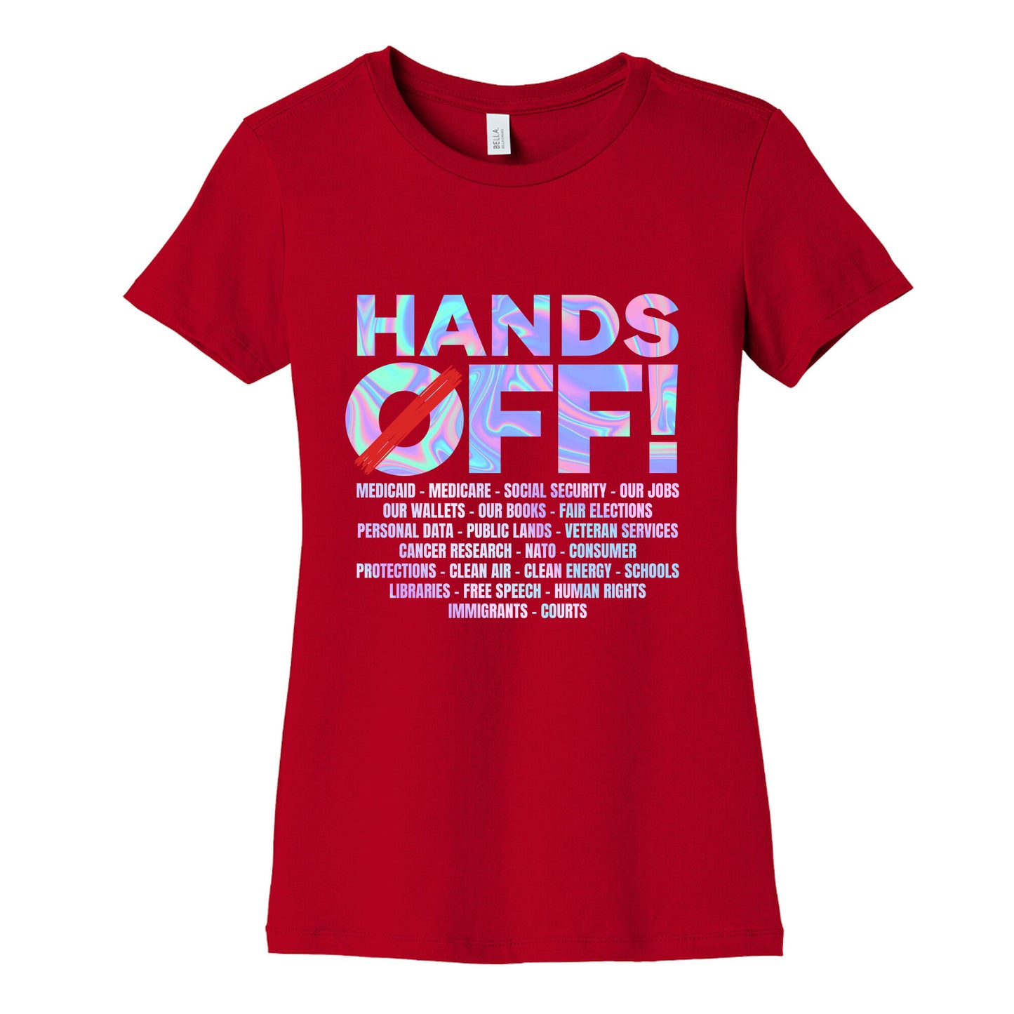 Hands Off Protest Womens Cotton Tee