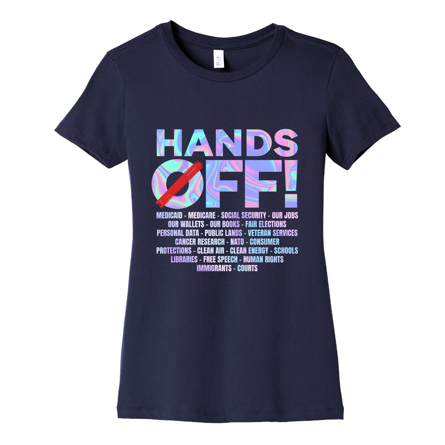 Hands Off Protest Womens Cotton Tee