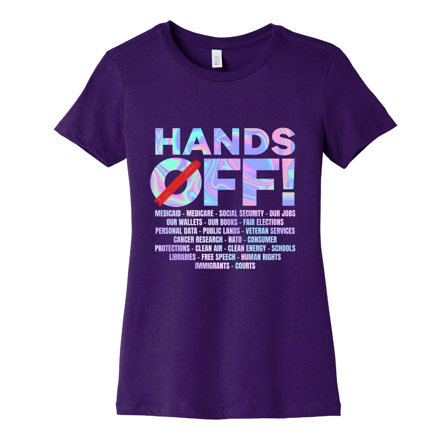 Hands Off Protest Womens Cotton Tee